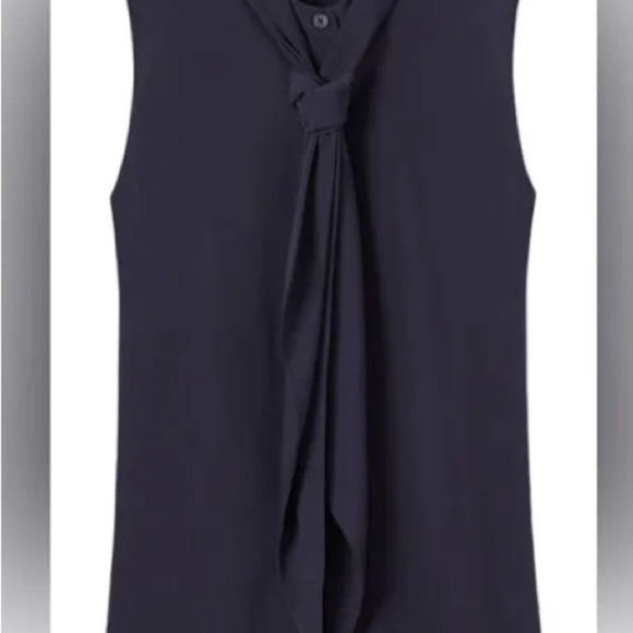 Tory Burch Tops - Tory Burch Navy Blue Tie Front Blouse